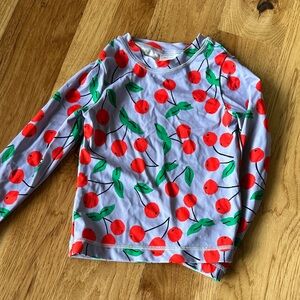 Hanna Andersson Girls' Lavender Rash Guard with Red Cherry Print
